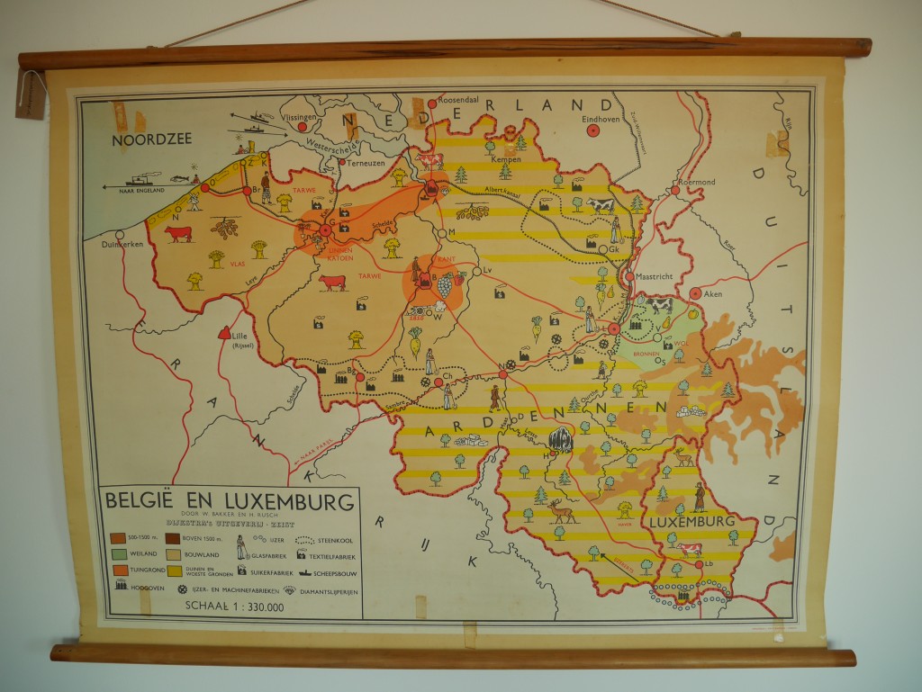 Vintage landkaart Belgie